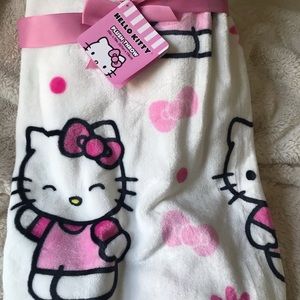 Hello Kitty Pink Bow Plush Throw